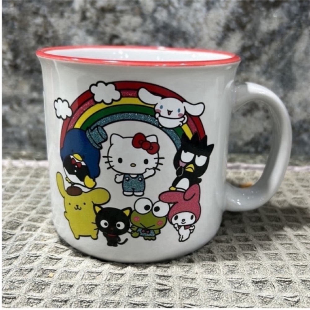 NWT Hello Kitty & Friends Rainbow Ceramic Mug Sanrio Cute Kawaii